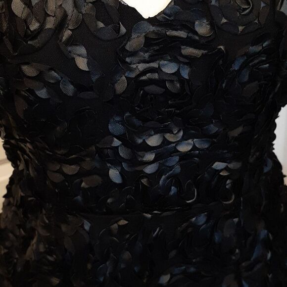 Alpha Omega Black Floral Mini Dress with Adjustable Straps NWT - Picture 2 of 16